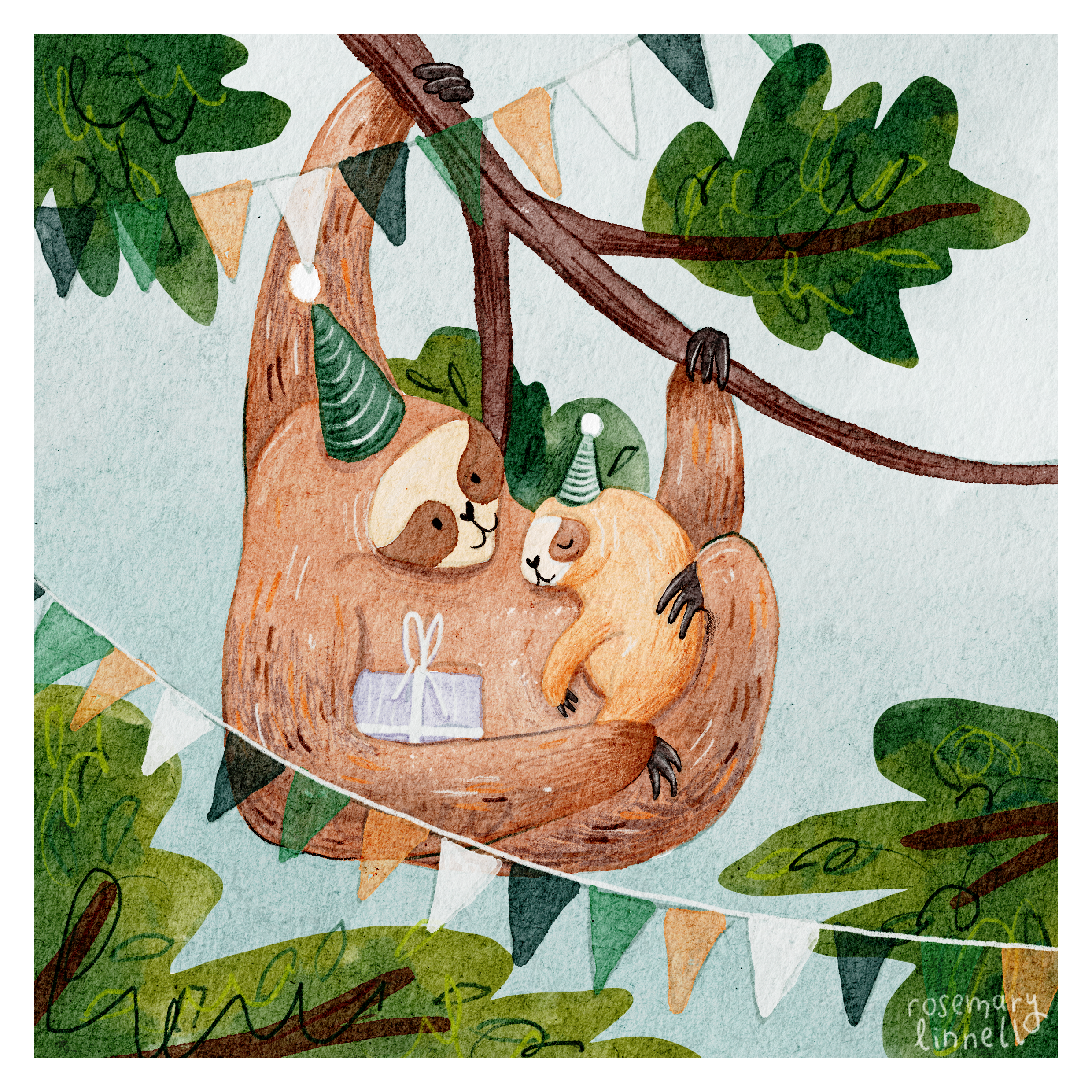 two sloths hanging out
